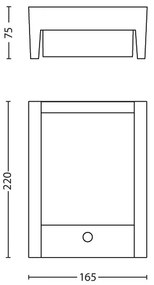 Philips 16461/93/16 - LED Vonkajšie svietidlo so senzorom ARBOUR LED/6W IP44