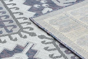 Dywany Łuszczów, Kusový koberec Sion Sisal Aztec 3007 blue/pink/ecru – na von aj na doma, 80x150, modrá, chodba / predsieň