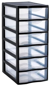 Úložný box so 6 zásuvkami, antracitová farba, OFFICEMIX
