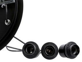 Luster na lanku SPIEGA 3xE27/60W/230V zlatá/čierna