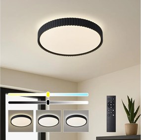 Brilagi - LED stmievateľné stropné svietidlo CORVO LED/54W/230V 3000-6000K čierne, priemer 40 cm + diaľkové ovládanie