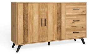 Nízka komoda v dekore duba v prírodnej farbe 136x81 cm Nordic – Marckeric