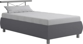 Posteľ s matracom Caribic 110x200 cm, svetlo šedá/šedá látka