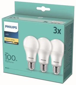 Philips 8718699694920 Žiarovka Philips LED E27, 13W, 1521lm, 2700K, biela, 3 ks v balení