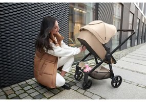 KINDERKRAFT - Kombinovaný kočík 3v1 NEWLY Sand beige + autosedačka MINK PRO