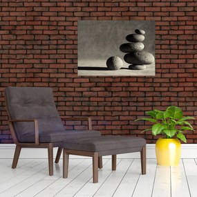 Sklenený obraz - Šedé kamene (70x50 cm)