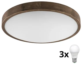 Brilagi - LED Stropné svietidlo CARVALHO SLIM 3xE27/60W/230V dub orech pr. 47 cm BG0856