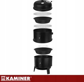 Záhradný gril na drevené uhlie s udiarňou 3 v 1