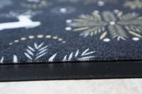 Mercury Flooring, Rohožka vianočná Snehové vločky so sobmi, 40x60, viacfarebná