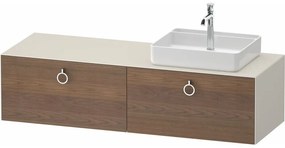 DURAVIT White Tulip závesná skrinka pod umývadlo na dosku (umývadlo vpravo), 2 zásuvky, 1600 x 550 x 408 mm, americký orech masív/nordická biela matná, WT4890R77390000