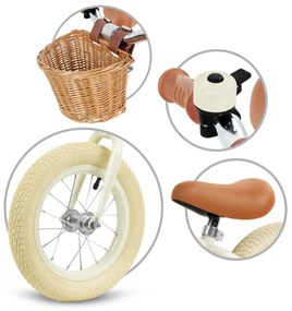Balančný bicykel Kidwell Classy 12" s košíkom a zvončekom pre deti od 18 mesiacov
