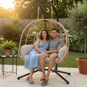 Závěsné skládací houpací křeslo Luvo černé/šedé