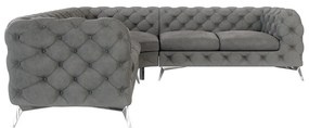 Sivá zamatová rohová pohovka Chelsea – Ropez