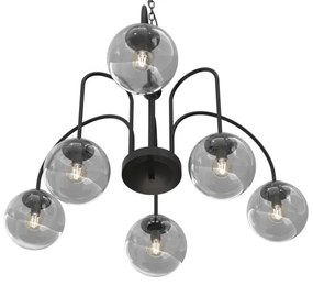 Luster na reťazi CAMBRIDGE 6xE14/60W/230V čierna