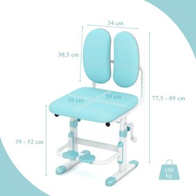Ergonomická, výškovo nastaviteľná detská stolička | modrá