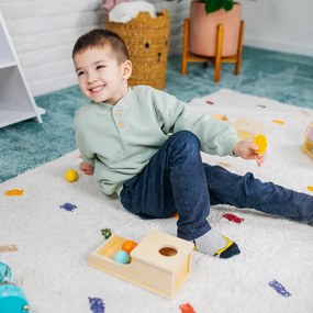 Dlhá Montessori krabička s guľôčkou