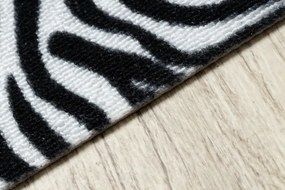 Protišmykový behúň DIGITAL zebra, biely / čierny