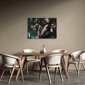 Obraz pôvabnej ženy s motýľom (70x50 cm)