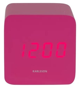 Karlsson 5982BP dizajnové LED hodiny s budíkom ružová, 7 cm