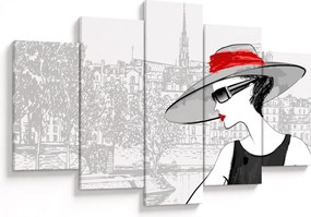 Obraz - Dáma v meste (150x105 cm)