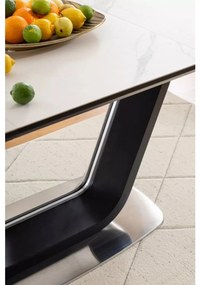 Rozkládací jídelní stůl Armani 160/220 cm bílý/černý
