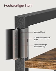 Industriálna knižnica, 5 políc, 153x66x30cm