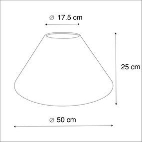 Látkové tienidlo béžové okrúhle šikmé 50/17,5/25