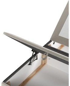 Krémovobiela čalúnená dvojlôžková posteľ s úložným priestorom 160x200 cm Tate – Maison de Rêve