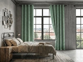 Zatemňovací záves LOOM VELVET 140x250 cm, zelený Zavesenie: Kovové krúžky