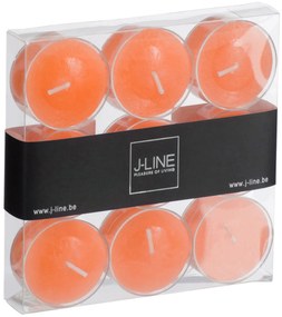 Box 9ks sviečok v lososovej farbe Salmon - 12 * 12 * 2 cm