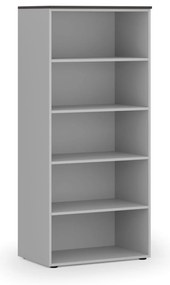 Kancelársky regál PRIMO GRAY, 800 x 500 x 1781 mm, sivá/wenge