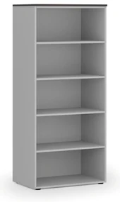Kancelársky regál PRIMO GRAY, 800 x 500 x 1781 mm, sivá/wenge