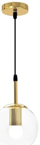 Toolight - sklenené stropné svietidlo E27 60W APP686-1CP, zlatá, OSW-00097