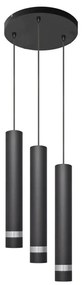 LED Luster na lanku TUBA 3xGU10/4,8W/230V čierna/chróm