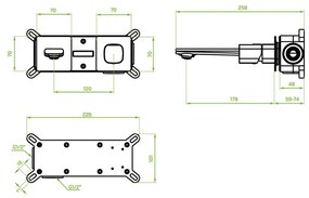 Laveo Tores, umývadlová batéria pod omietku, grafitová, LAV-BVT_922P