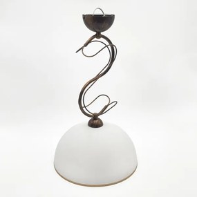 Luster na tyči COBRA 1xE27/60W/230V priemer 30 cm bronz/patina