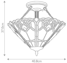 Quoizel QZ-CAMBRIDGE-SF - Stropné svietidlo Tiffany CAMBRIDGE 2xE27/100W/230V