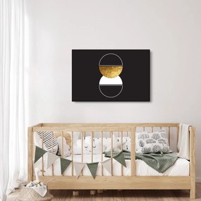 Obraz - Abstrakcia zlatá a čierna N⁰2 (90x60 cm)