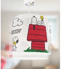 Dalber 76302 - Detský luster SNOOPY 1xE27/15W/230V biela/červená
