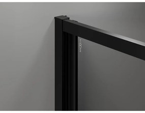Mexen Exo, skladacie dvere do otvoru 70x200 cm, 6mm číre sklo, čierny profil, 816-070-000-70-00