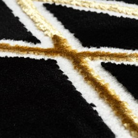Dywany Łuszczów, Kusový koberec Allure 1964 black/gold, 200x290, čierna, kancelária