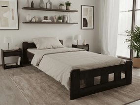 Posteľ Naomi zvýšená 90 x 200 cm, orech Rošt: S latkovým roštom, Matrac: Matrac COCO MAXI 20 cm