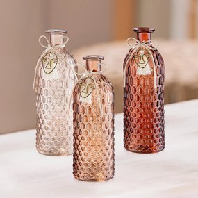 Gilde Dekoratívna sklenená váza Cara s príveskom, sada 3 kusov