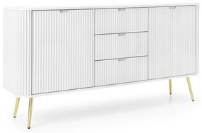 KOMODA BELLISSA BIELA + ZLATÉ NOŽIČKY 168 cm