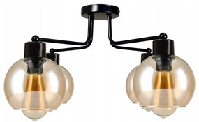 BERGE Sklenená LED stropná lampa 4xE27 - jantárová farba