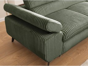 Zelená menčestrová rohová pohovka (pravý roh/do L) Marbeya – Ropez