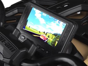 JOKOMISIADA Detská štvorkolka na akumulátor pre 2 osoby CAN-AM OUTLANDER 4x4 s LED panelom PA0326 béžová