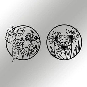 Nástěnná kovová dekorace Mucbir černá