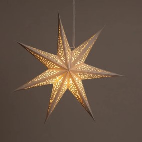 Vianočná papierová hviezda sedemcípa AUREVIA 60 cm, biela