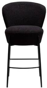 ORBIT ČALÚNENÁ BAROVÁ STOLIČKA obsidian black bouclé/black